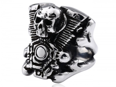HY Wholesale 316L Stainless Steel Skull Rings-HY0012R329