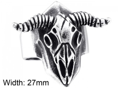 HY Wholesale 316L Stainless Steel Skull Rings-HY0012R305