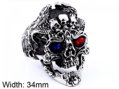 HY Wholesale 316L Stainless Steel Skull Rings-HY0012R246