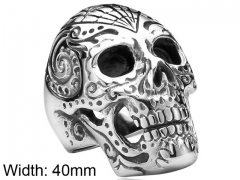 HY Wholesale 316L Stainless Steel Skull Rings-HY0012R247