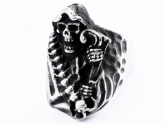 HY Wholesale 316L Stainless Steel Skull Rings-HY0012R345