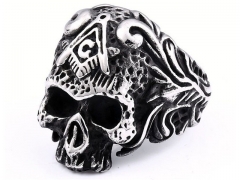 HY Wholesale 316L Stainless Steel Skull Rings-HY0012R416