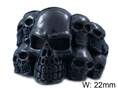 HY Wholesale 316L Stainless Steel Skull Rings-HY0012R146