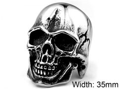 HY Wholesale 316L Stainless Steel Skull Rings-HY0012R317