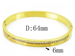 HY Wholesale Stainless Steel 316L Bangle(Crystal)-HY14B0202HNZ