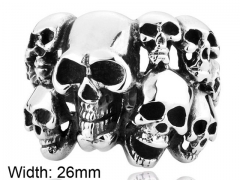HY Wholesale 316L Stainless Steel Skull Rings-HY0012R136