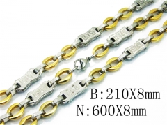 HY Stainless Steel 316L Necklaces Bracelets (Two Tone)-HY55S0604IIG