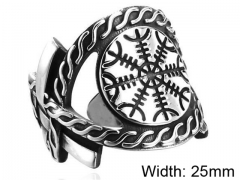 HY Wholesale 316L Stainless Steel Hollow Rings-HY0012R455