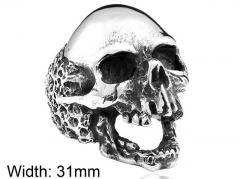 HY Wholesale 316L Stainless Steel Skull Rings-HY0012R245