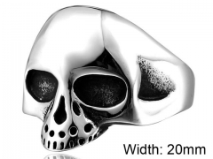 HY Wholesale 316L Stainless Steel Skull Rings-HY0012R230