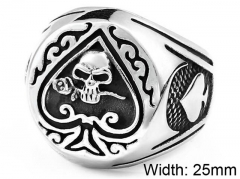HY Wholesale 316L Stainless Steel Skull Rings-HY0012R346