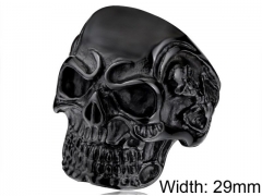 HY Wholesale 316L Stainless Steel Skull Rings-HY0012R282