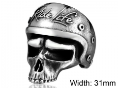 HY Wholesale 316L Stainless Steel Skull Rings-HY0012R448
