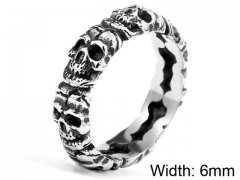 HY Wholesale 316L Stainless Steel Skull Rings-HY0012R134