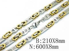 HY Stainless Steel 316L Necklaces Bracelets (Two Tone)-HY55S0605IIE