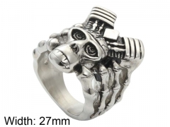 HY Jewelry Wholesale Stainless Steel 316L Skull Rings-HY0001R298