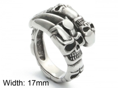 HY Jewelry Wholesale Stainless Steel 316L Skull Rings-HY0001R341