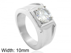 HY Wholesale 316L Stainless Steel CZ Rings-HY0001R420