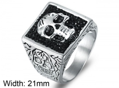 HY Jewelry Wholesale Stainless Steel 316L Skull Rings-HY0001R007