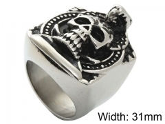 HY Jewelry Wholesale Stainless Steel 316L Skull Rings-HY0001R322