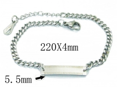 HY Wholesale 316L Stainless Steel ID Bracelets-HY43B0006LZ