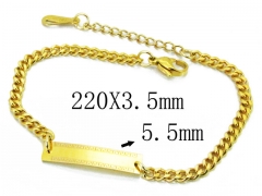 HY Wholesale 316L Stainless Steel ID Bracelets-HY43B0031NE