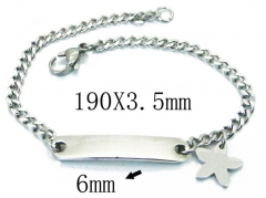 HY Wholesale 316L Stainless Steel ID Bracelets-HY43B0007LS