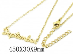 HY Wholesale 316L Stainless Steel Font Necklace-HY06N0503OX