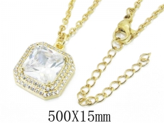 HY Wholesale Stainless Steel 316L CZ Necklaces-HY54N0466OL