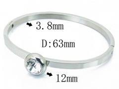 HY Wholesale Stainless Steel 316L Bangle(Crystal)-HY59B0627OL