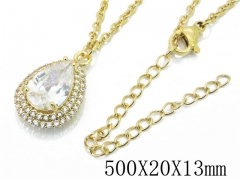 HY Wholesale Stainless Steel 316L CZ Necklaces-HY54N0474OLX