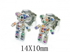 HY Wholesale Stainless Steel Bear Earrings-HY90E0281HMX
