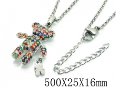HY Stainless Steel 316L Necklaces (Bear Style)-HY90N0197HOE