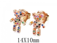 HY Wholesale Stainless Steel Bear Earrings-HY90E0283HNR