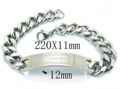 HY Wholesale 316L Stainless Steel ID Bracelets-HY08B0712MLE