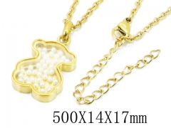 HY Stainless Steel 316L Necklaces (Bear Style)-HY90N0204HNE