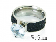 HY Wholesale Stainless Steel 316L CZ Rings-HY19R0656HBB