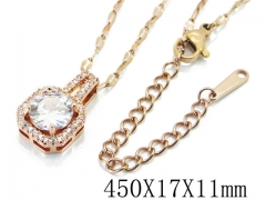 HY Wholesale Stainless Steel 316L CZ Necklaces-HY19N0190PR