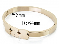 HY Stainless Steel 316L Bangle (Bear Style)-HY19B0391HLS