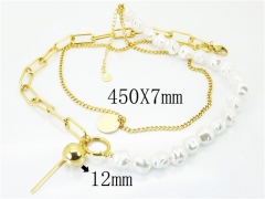 HY Wholesale Stainless Steel 316L Necklace With (Pearl)-HY19N0234HJF