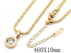 HY Wholesale Stainless Steel 316L CZ Necklaces-HY19N0208HSS