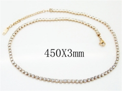 HY Wholesale Stainless Steel 316L CZ Necklaces-HY19N0229HSS