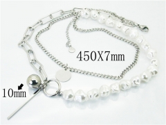 HY Wholesale Stainless Steel 316L Necklace With (Pearl)-HY19N0233HIT