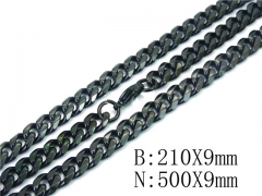 HY Wholesale Black Necklaces Bracelets Sets-HY40S0399IIW