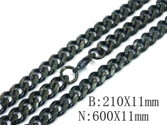 HY Wholesale Black Necklaces Bracelets Sets-HY40S0417JIL