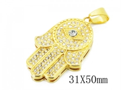 HY Wholesale 316L Stainless Steel CZ Pendant-HY15P0369HKP