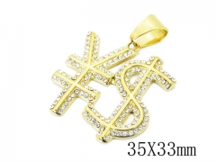 HY Wholesale 316L Stainless Steel CZ Pendant-HY15P0380HOL