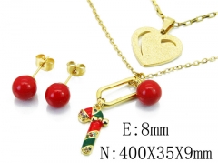HY Wholesale 316L Stainless Steel Christmas Jewelry Set-HY21S0236HMA