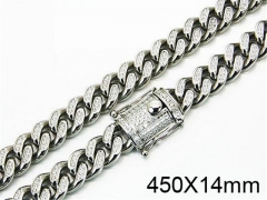 HY Wholesale Stainless Steel 316L CZ Curb Chains-HY18N0146HPKF