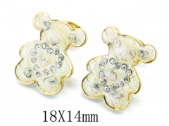 HY Wholesale Stainless Steel Bear Earrings-HY64E0430HHE